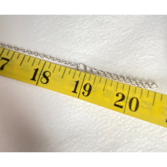 Lariat Chain Necklace Double Infinity Silver Tone Pendant - Picture 8 of 9